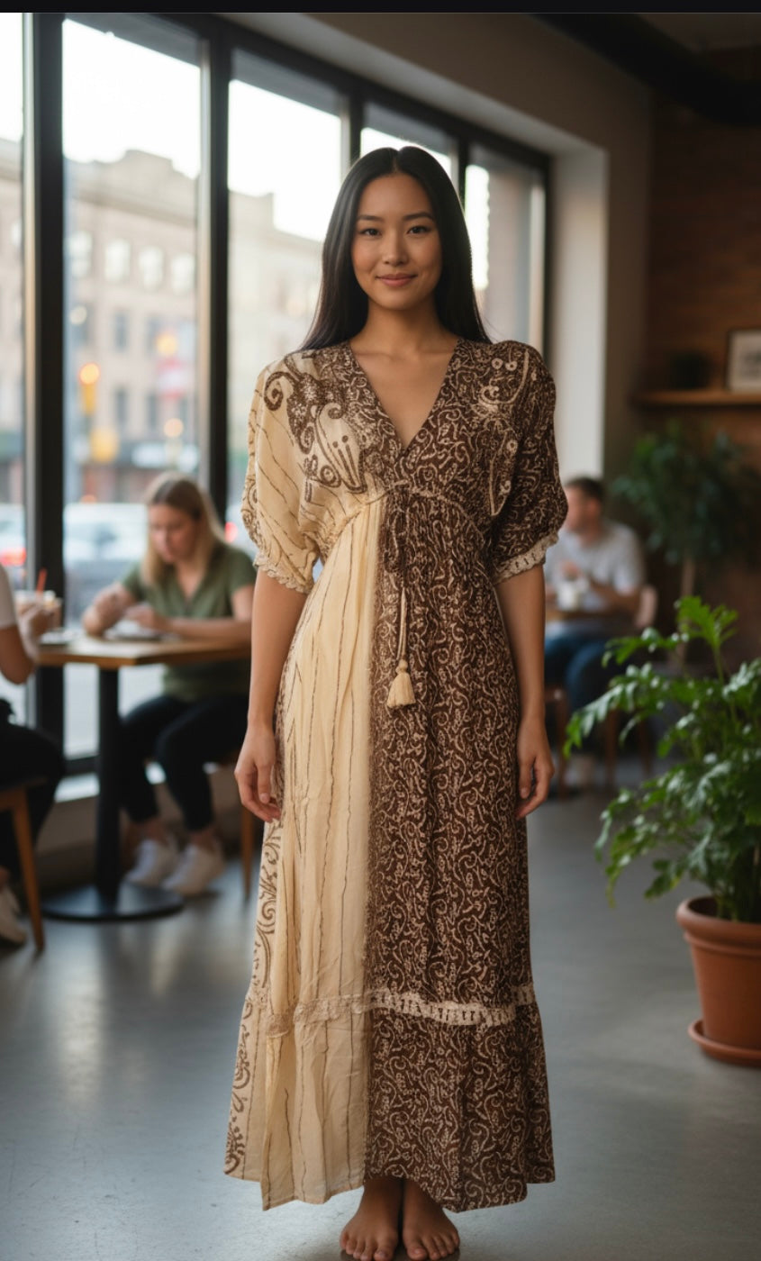 Vestido 1812 India café